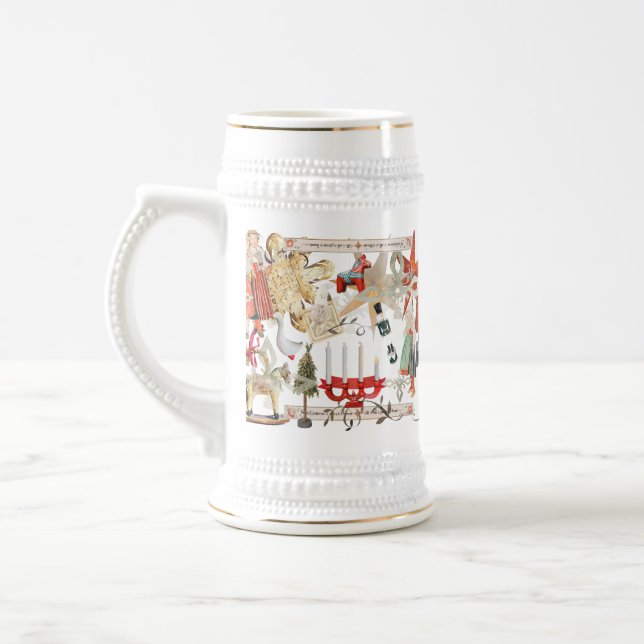 Charming Scandinavian Folk Christmas  Bierglas (Links)