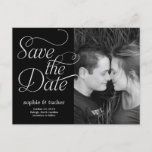 Charming-Script-Save the Date-Karte Ankündigungspostkarte<br><div class="desc">Diese schicke und moderne Postkarte lädt Ihre Gäste zum Save the Date ein. Erhältlich in anderen Farben (individuelle Farbwünsche sind willkommen!).</div>