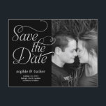 Charming-Script-Save the Date-Karte Ankündigungspostkarte<br><div class="desc">Diese schicke und moderne Postkarte lädt Ihre Gäste zum Save the Date ein. Erhältlich in anderen Farben (individuelle Farbwünsche sind willkommen!).</div>