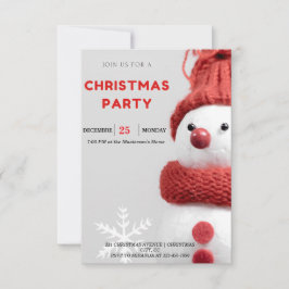 Charming Snowman Noël Party Invitations