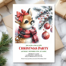 Charming snowy forest baby deer Christmas invite  Einladung