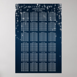 Charming Star Struck Hochzeit - 24 Seating Chart Poster