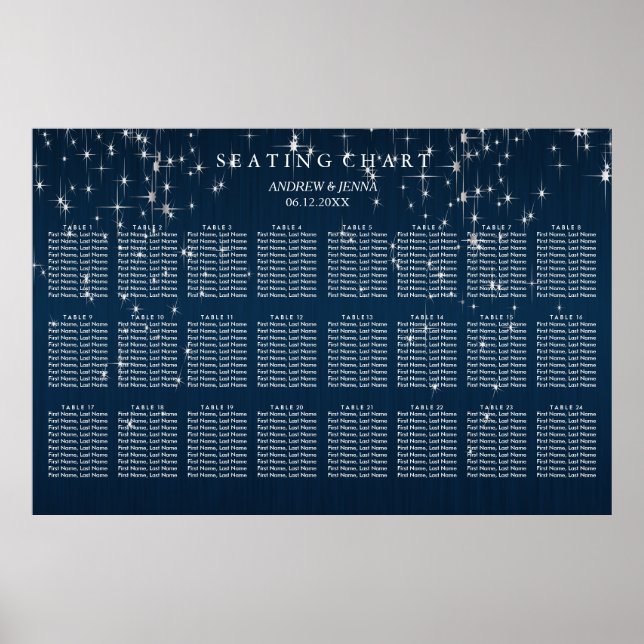 Charming Star Struck Wedding - 24 Tabelle Poster (Vorne)