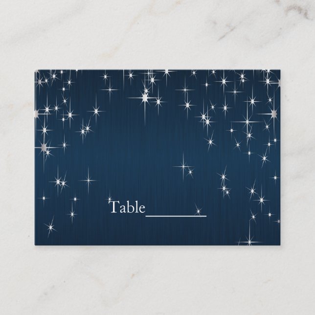 Charming Star Struck Wedding | Navy Blue Platzkarte (Vorderseite)