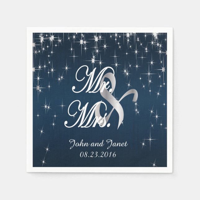 Charming Star Struck Wedding | Navy Blue Serviette (Vorderseite)
