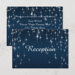 Charming Starstruck Wedding Navy Blue - Empfang Einladung