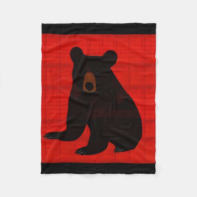 Charming Story Book Black Bar Cub Fleecedecke (Vorderseite)
