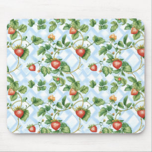 Charming Strawberry & Leaf Muster - Vintag Mousepad