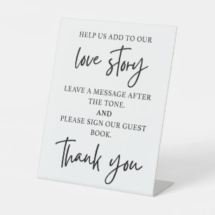 Charming Tabletop Wedding Audio Guest Book Sign Sockelschild