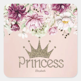 Charming Tiara, Prinzessin, Schlüsselanhänger Flor Quadratischer Aufkleber