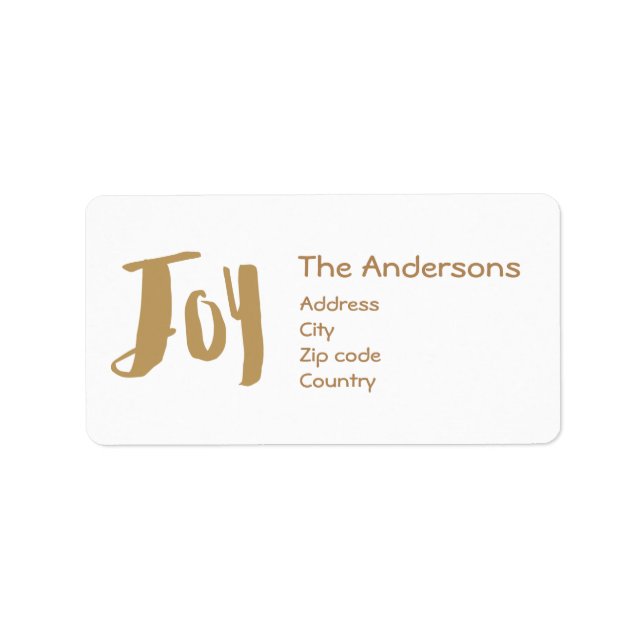 Charming Trendy Joy Holiday Adressaufkleber (Vorne)