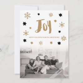 Charming Trendy Joy Holiday Foto Feiertagskarte