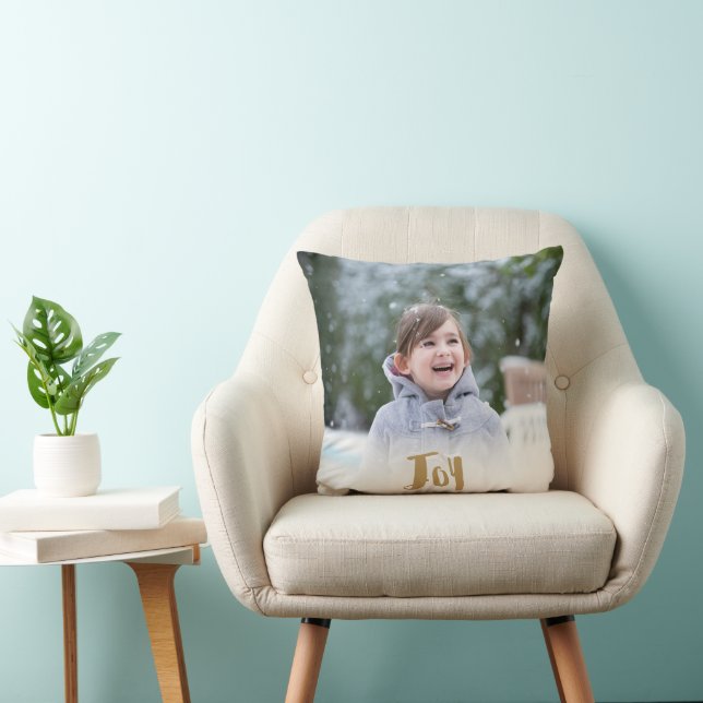 Charming Trendy Joy Holiday Foto Kissen (Stuhl )