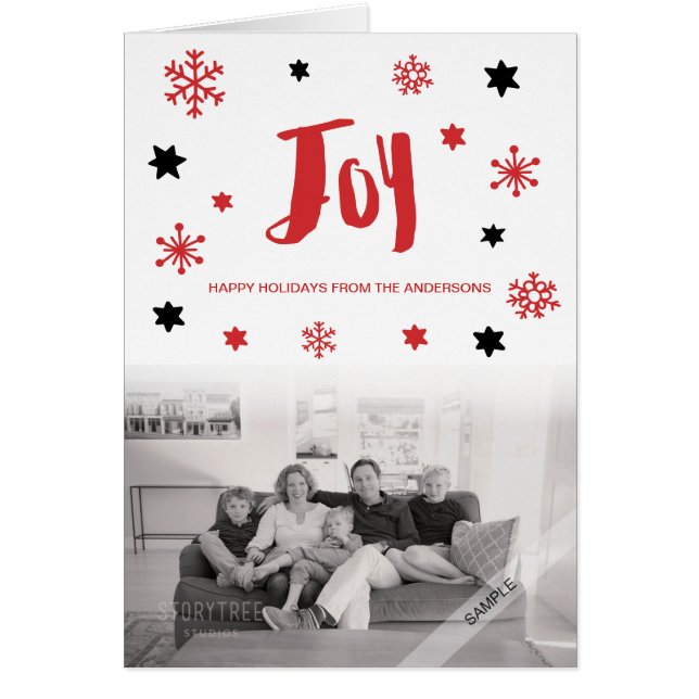 Charming Trendy Joy Red Holiday Foto (Vorne)