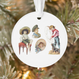 Charming Victorian Children and Dog Collector
