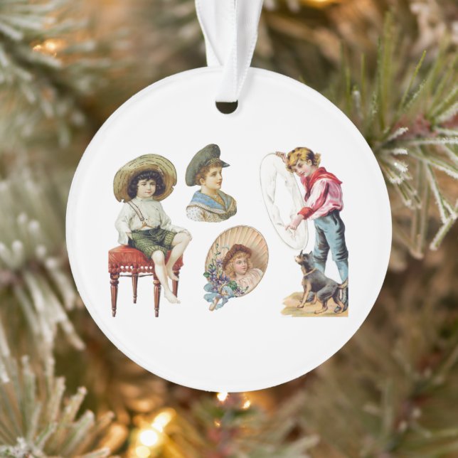Charming Victorian Children and Dog Collector (Arbre)
