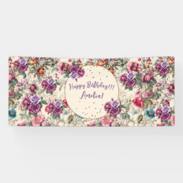 Charming Vintag Inspiriert florales Happy Birthday Banner