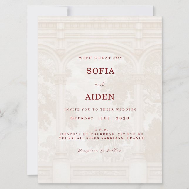 Charming, vintage, arch wedding invitation (Vorderseite)