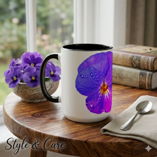 Charming Viola-Blumen Zweifarbiges Kaffeetasse Sti