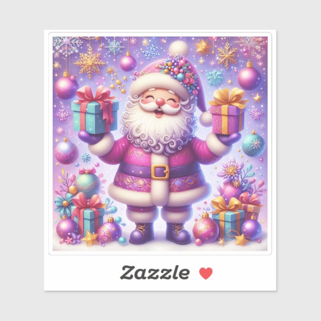 Charming Violet Holiday Sticker Design (Feuille)