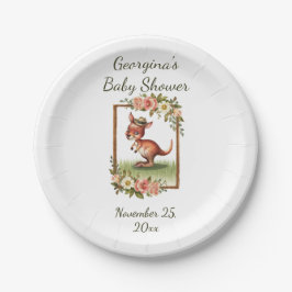 Charming Watercolor Kangaroo Party Pappteller