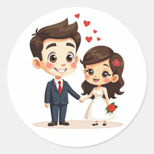 Charming Wedding Couple Stickers