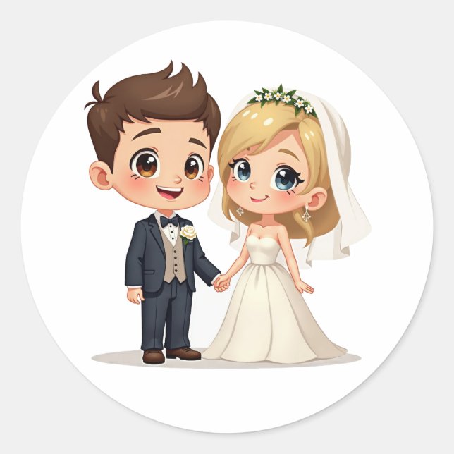 Charming Wedding Couple Stickers (Vorderseite)