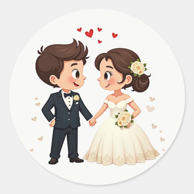 Charming Wedding Couple Stickers (Vorderseite)