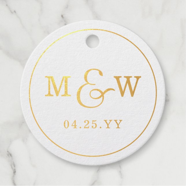 Charming Wedding Monogram Geschenkanhänger (Vorderseite)