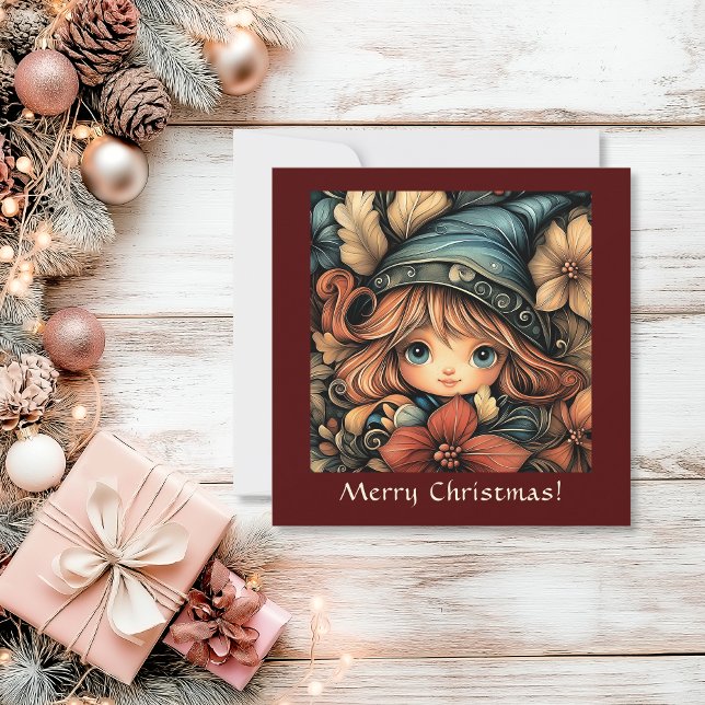 Charming Weihnachtself individuell anpassbar Feiertagskarte (Charming Christmas Elf Customizable Holiday Card)