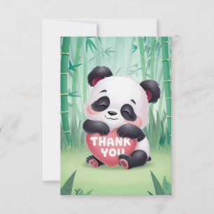 Charming Whimsical Panda Dankeskarte