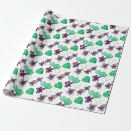 Charming Wilde Violets Wasserfarben Muster Geschenkpapier