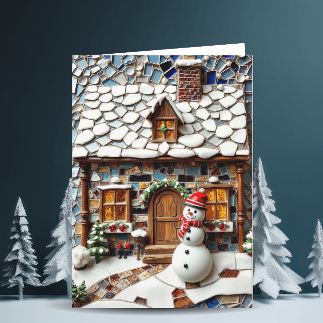 Charming Winter Mosaik-Szene Weihnachten Karte (Von Creator hochgeladen)