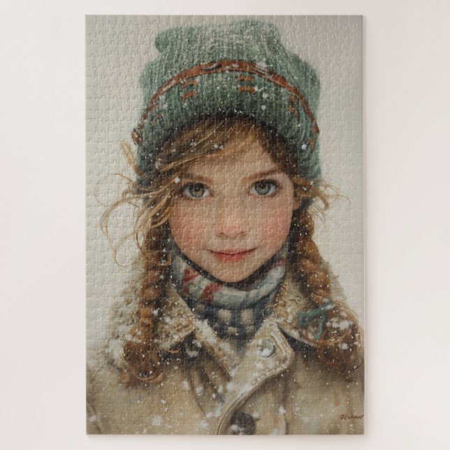 Charming Winter Portrait Young Girl (Vertikal)
