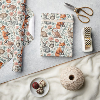 Charming Woodland Wonder Animal Gift Wrap Geschenkpapier