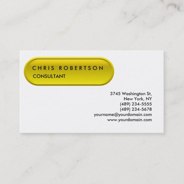 Charming Yellow Pill Button Muster Business Card Visitenkarte (Vorderseite)
