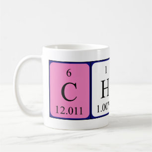 Charo Namen-Tasse periodischer Tabelle Kaffeetasse
