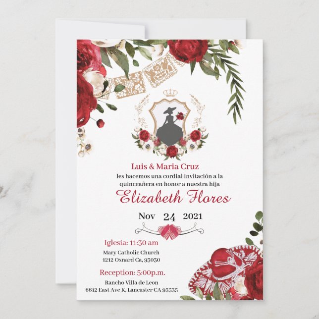 Charra Burgundy Red, Charro Invitation Occidentale (Devant)