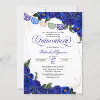 Charra Rustic Papel Picado Blue Rose Quinceañera