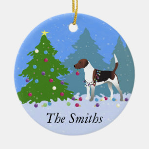 Charrier ou Beagle Décoration d'un arbre de Noël