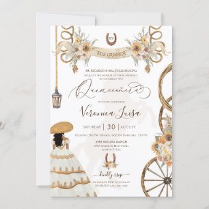 Charro Floral Boho Rustikales Land Quinceanera Einladung