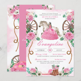 Charro Quinceanera, der verzauberte Rosengarten-We Einladung