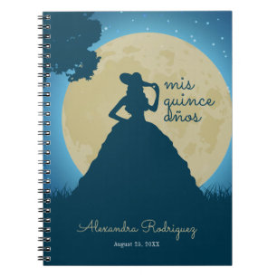 Charro-Silhouette mit Moon Quinceanera Notizblock