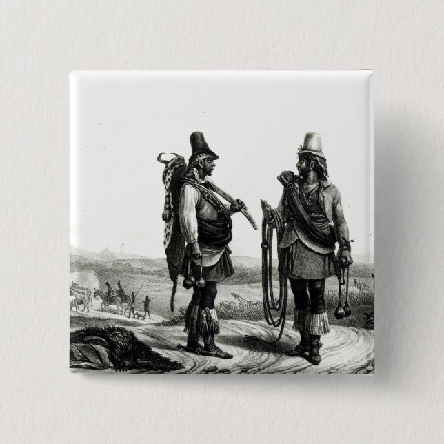 Charrua amerikanischer Ureinwohner Button (Vorderseite)