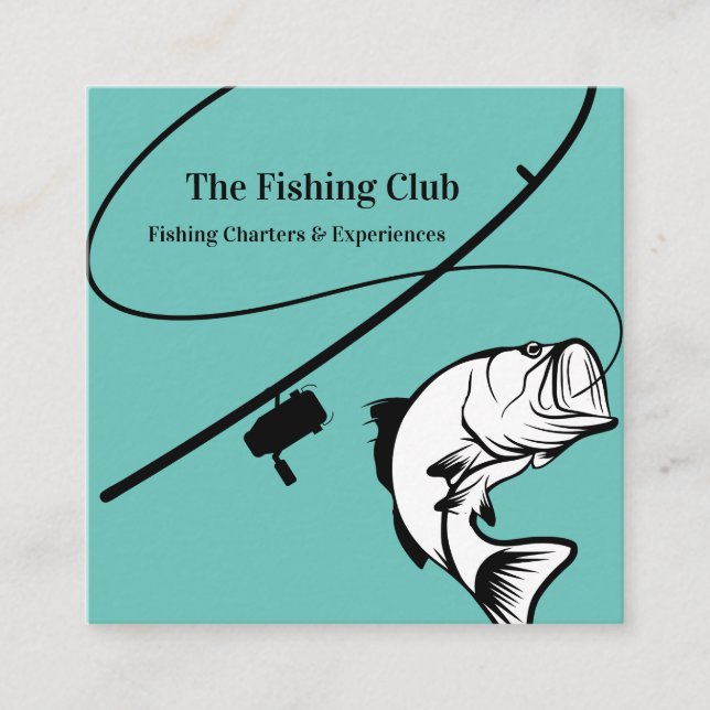 Charta der Fischerei Bass Fish Business Cards Quadratische Visitenkarte (Vorderseite)