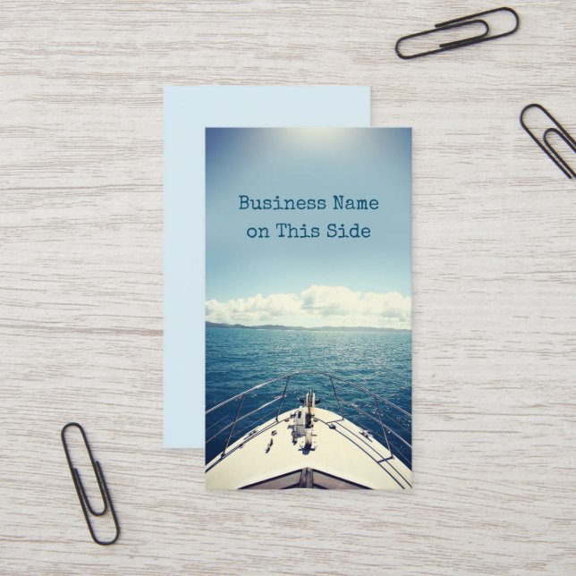 Charte de pêche Cartes de visite nautiques (Devant/Arrière en situation)