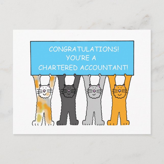 Charted Accountant Herzlichen Glückwunsch Cartoon  Postkarte (Vorderseite)