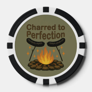 Charted to Perfection Funny Campfire Hot Dog Pokerchips