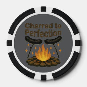 Charted to Perfection Funny Campfire Hot Dog Pokerchips