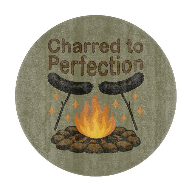 Charted to Perfection Funny Campfire Hot Dog Schneidebrett (Vorderseite)